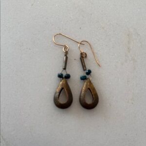 Elegant Gold and Blue Teardrop Earrings